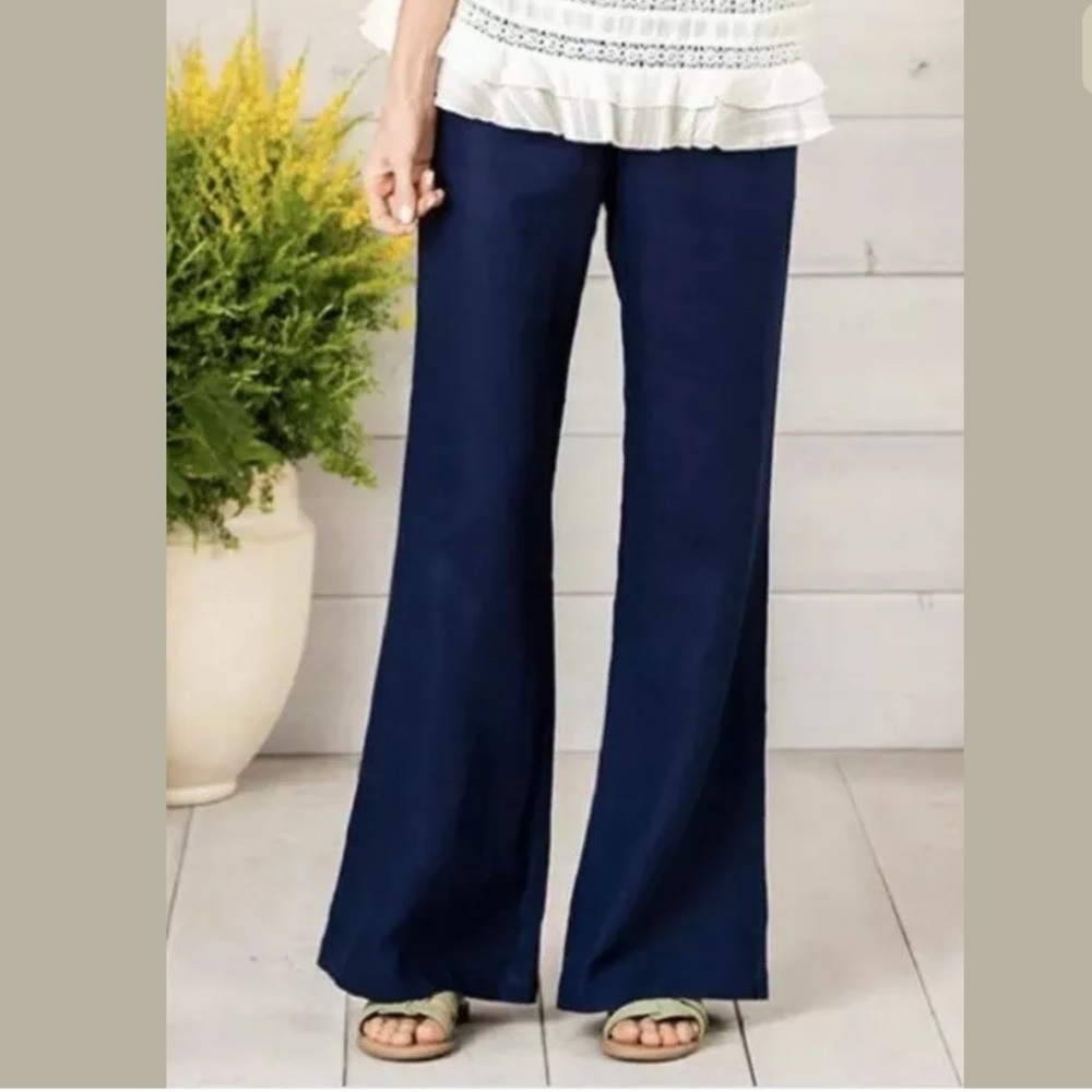Matilda Jane Great Beyond Linen Navy blue Pants